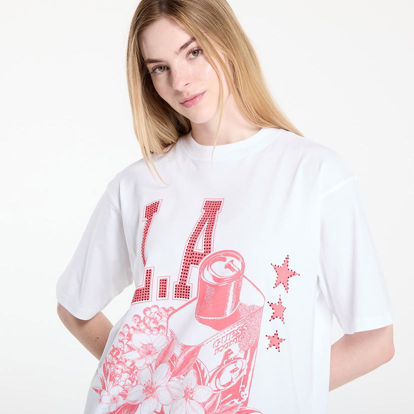 T-shirt GUESS GUESS Monochrome Graphic Tee Vit | W5YI10JA914-F0F7