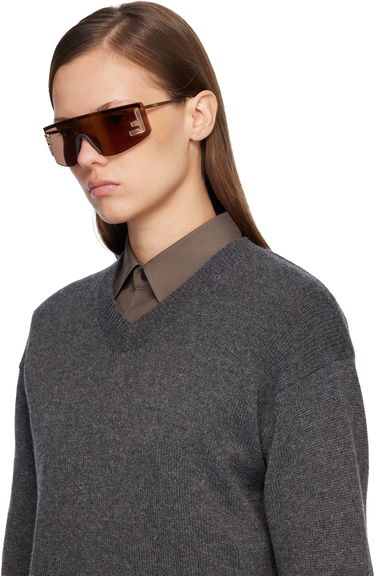 Solglasögon FENDI 'FF' Squared Sunglasses Brun | FE40168UW0032G 192337229985, 3
