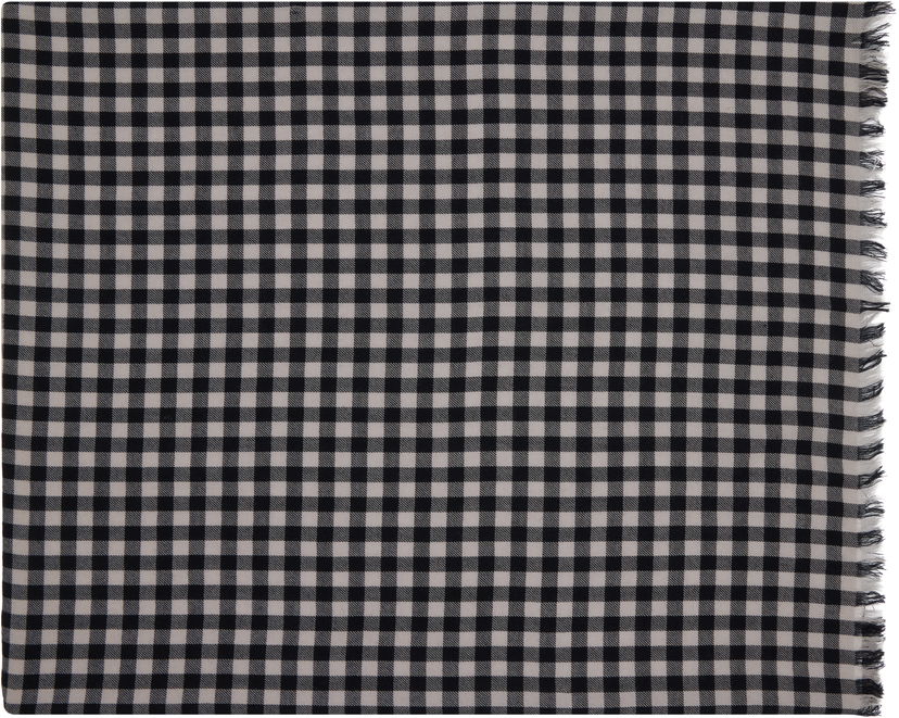 Halsduk Rick Owens Rick Owens Concordians Mini Plaid Scarf Svart | RU02E1464 SCARMP
