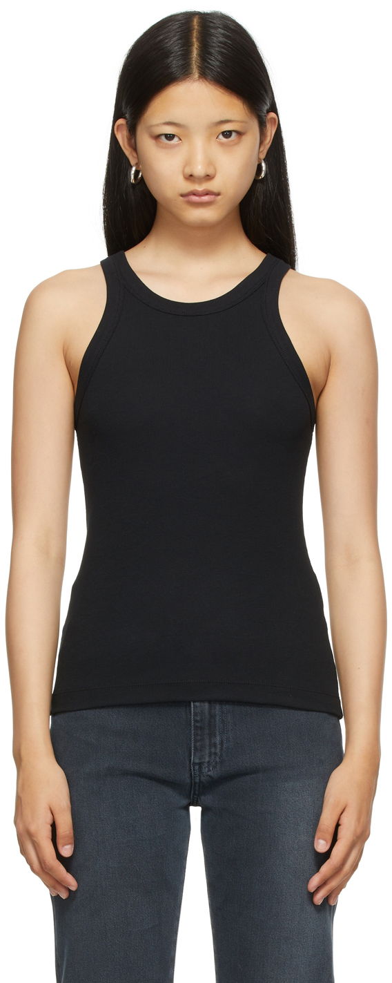 Linne TOTEME TOTEME Curved Rib Tank Top Svart | 211-437-772
