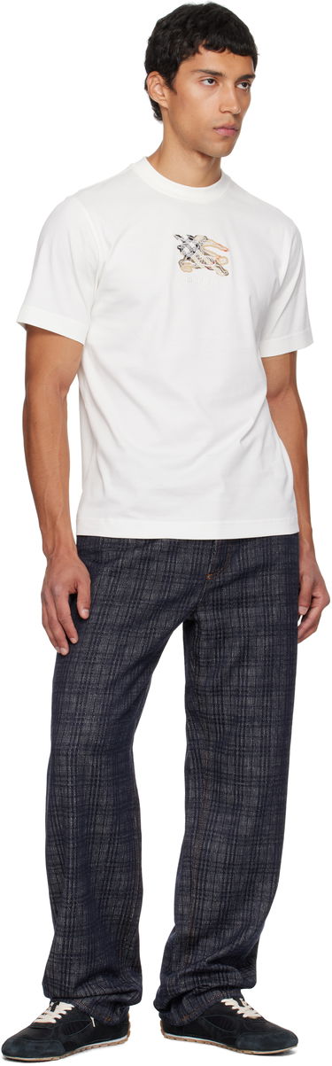 T-shirt Burberry Burberry EKD Check Cotton T-Shirt Vit | 8116170, 3