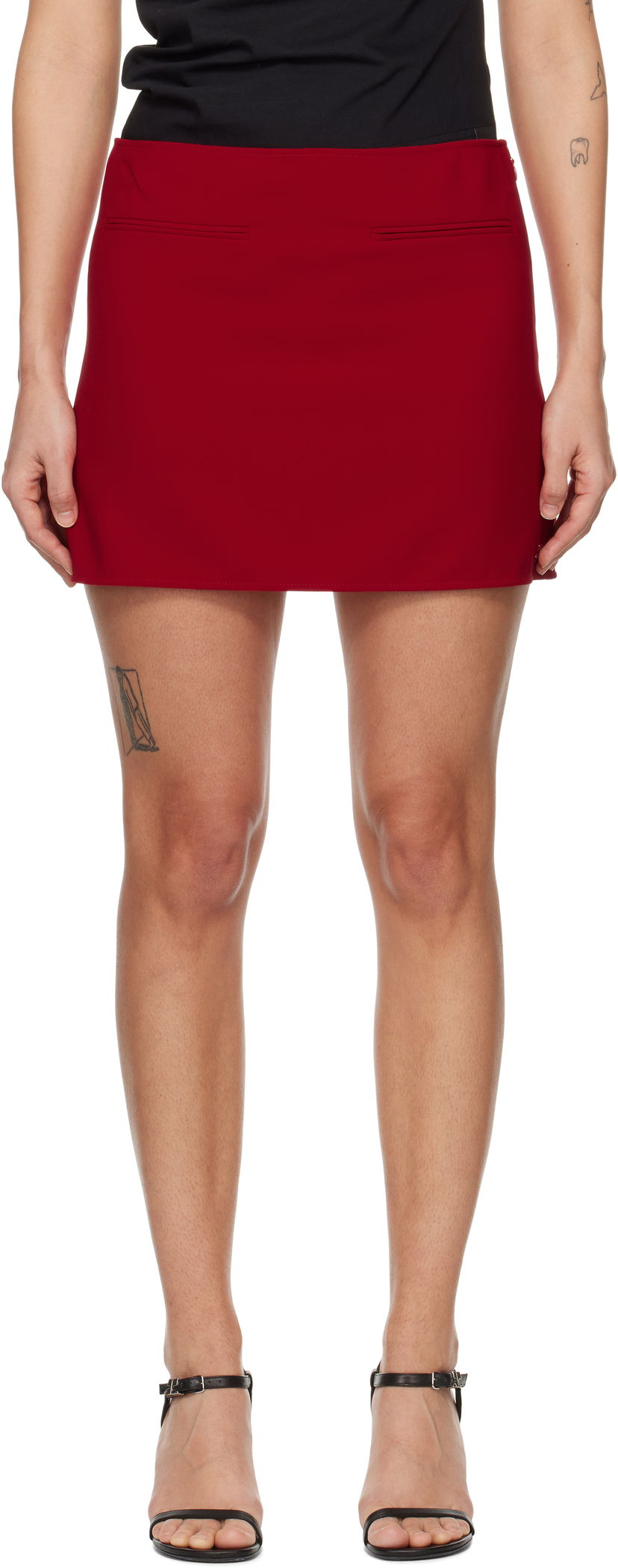Kjol Courrèges Courrèges 2-Pocket Heritage Miniskirt Röd | 125CJU226PL0159