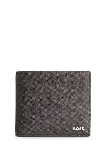 Plånbok BOSS Monogram wallet with foil-embossed logo Grå | 50552830, 0