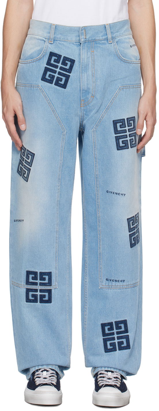 Jeans Givenchy Givenchy Embroidered Carpenter Jeans Blå | BM51A45Y5V