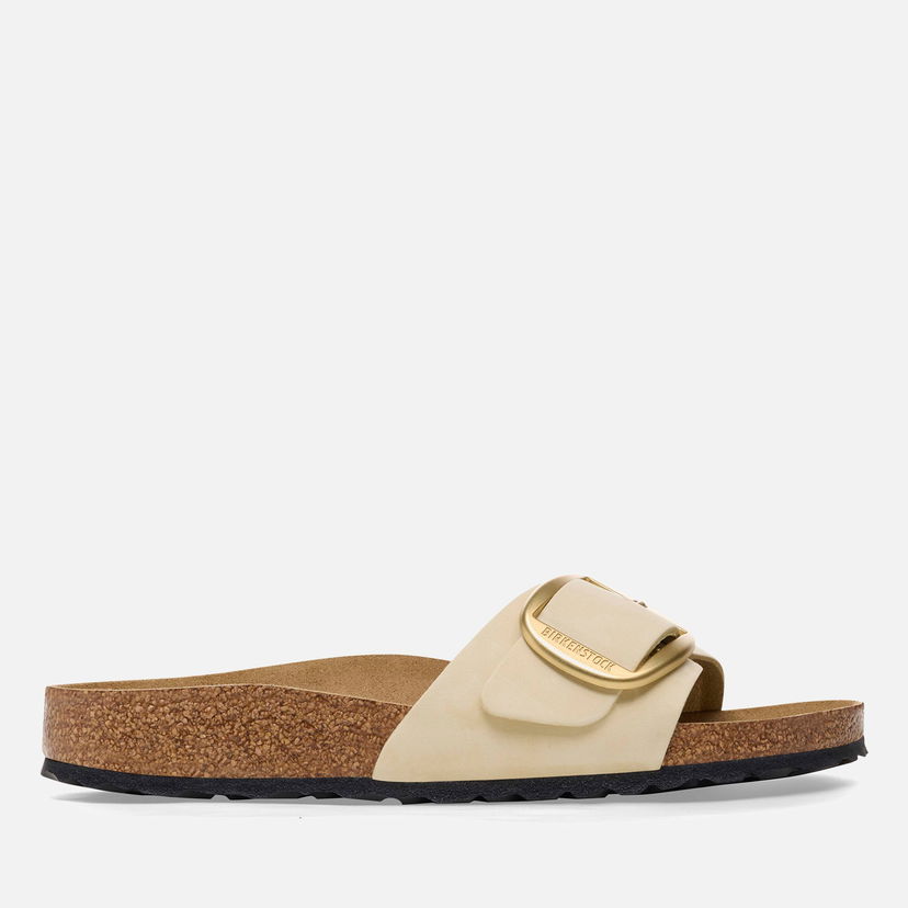 Sneakers och skor Birkenstock Madrid Big Buckle Slim Fit Nubuck Single Strap Sandals - Ecru Beige | 1026604