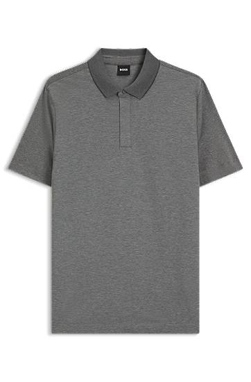 Polotröja BOSS BOSS Cotton-Blend Polo Shirt Grå | 50531949