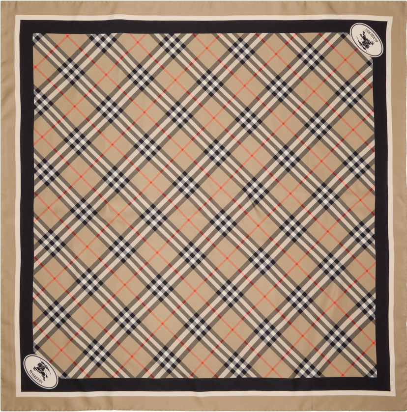 Halsduk Burberry Burberry Check Silk Scarf Beige | 8113048