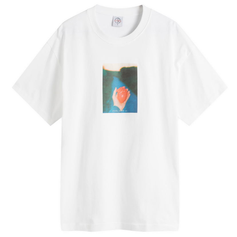 T-shirt Polar Skate Co. Polar Skate Co. Heart in Hand Graphic T-Shirt, Size Large Vit | PSC-SP25-14