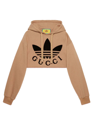 Sweatshirt Gucci x adidas Cropped Sweatshirt Beige | 688196 XJEDA 2184