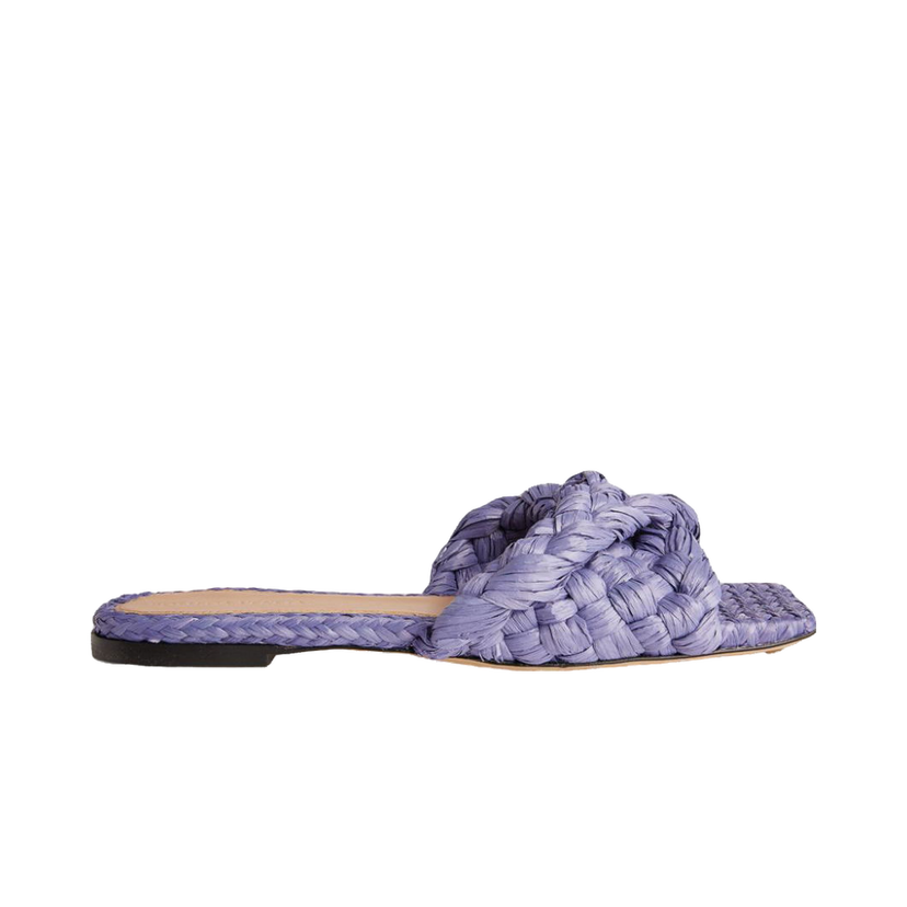 Sneakers och skor Bottega Veneta Raffia Stretch Flat Sandals Purpur | 651860V0GM05176