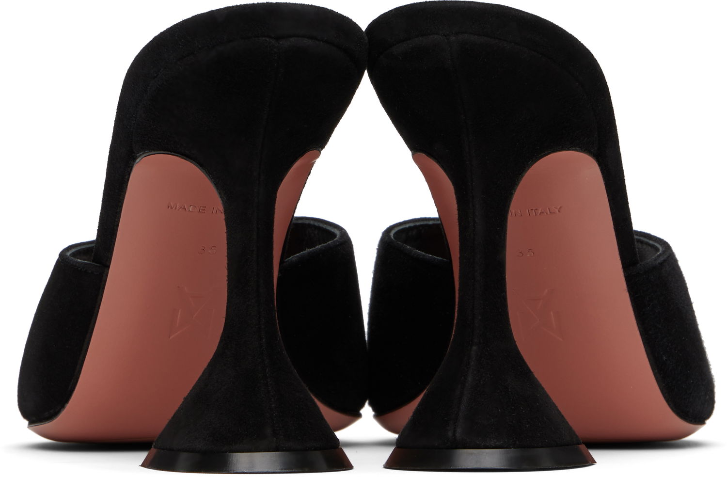 Skovård Amina Muaddi Amina Muaddi Lupita Suede Heeled Sandals Svart | LUPITA SLIPPER CL SUEDE, 1