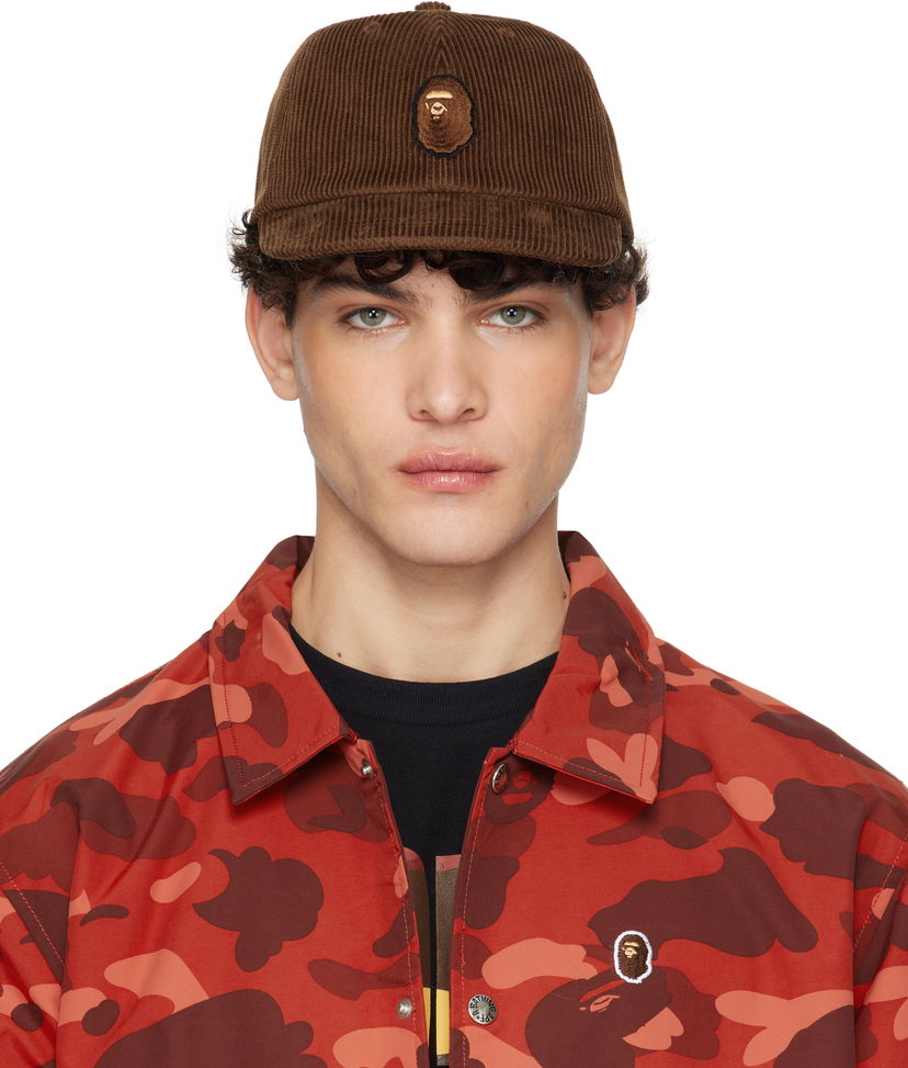 Keps BAPE Corduroy Cap With Logo Patch Brun | 001CPK801004M