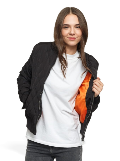 Bomberjacka Urban Classics Ladies Diamond Quilt Nylon Jacket Svart | TB806 black