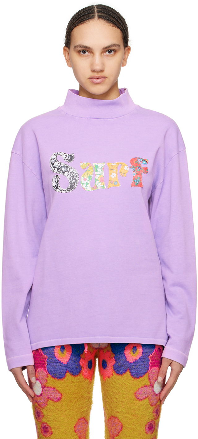 Sweatshirt ERL 'Surf' Long Sleeve T-Shirt Purpur | ERL08T009