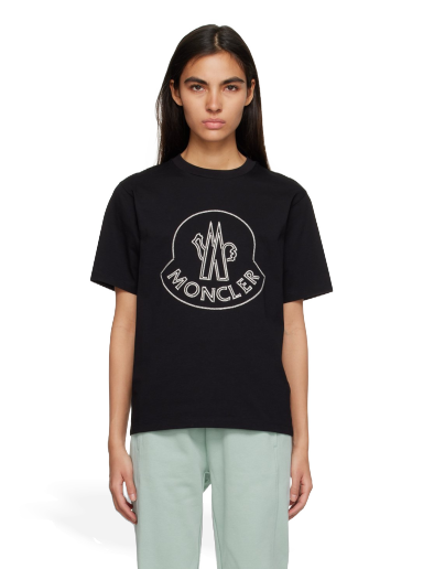 T-shirt Moncler Embroidered Svart | I10938C00014829HP