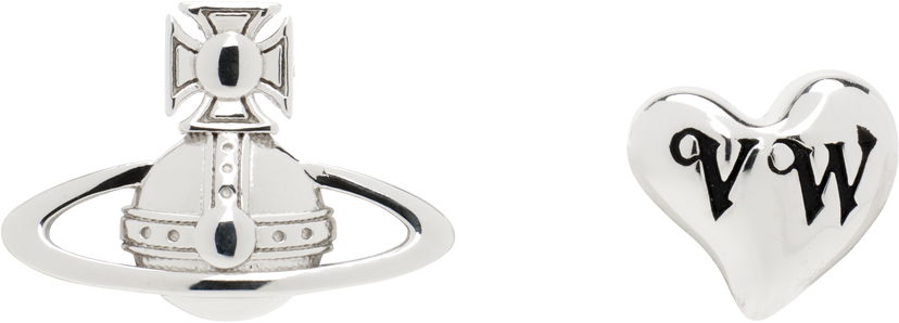 Örhängen Vivienne Westwood Vivienne Westwood Leodaria Orb and Heart Stud Earrings Metallisk | 6201036G-01P157-