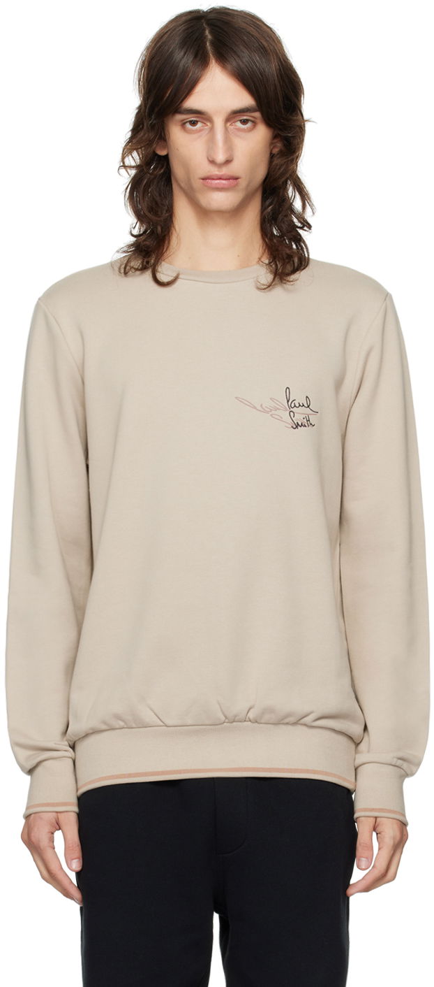 Sweater Paul Smith Paul Smith Embroidered Sweatshirt Beige | M1R-302S-NP4718-63