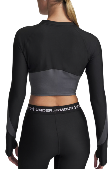 Crop top Under Armour Long Sleeve Crop Top HG Rib 1/4 Zip Svart | 6003981-004, 2