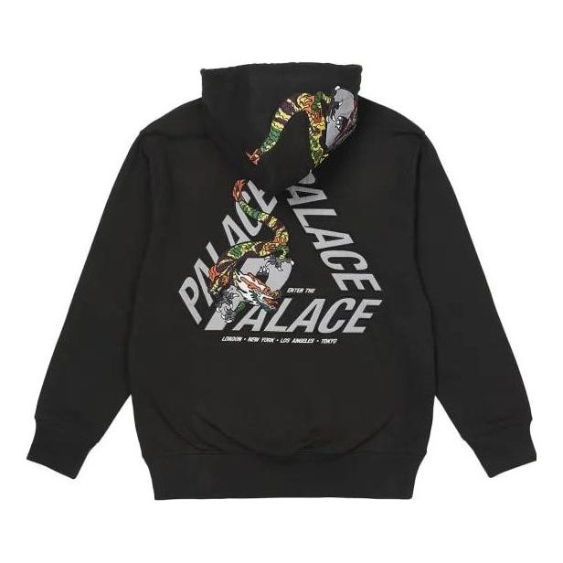 Sweatshirt Palace Dragon Print Pullover Hoodie Svart | P23CS045