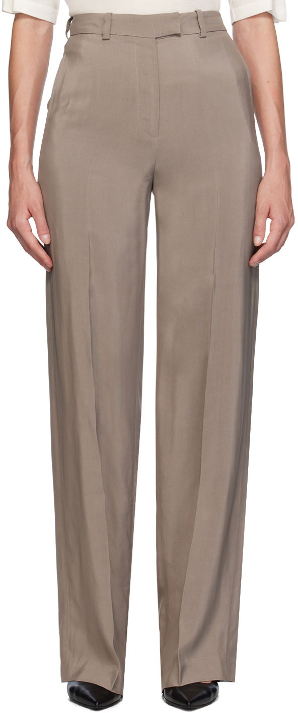 Byxor Anine Bing Anine Bing Dolan Wide-Leg Trousers Beige | A-03-3343-TPU23