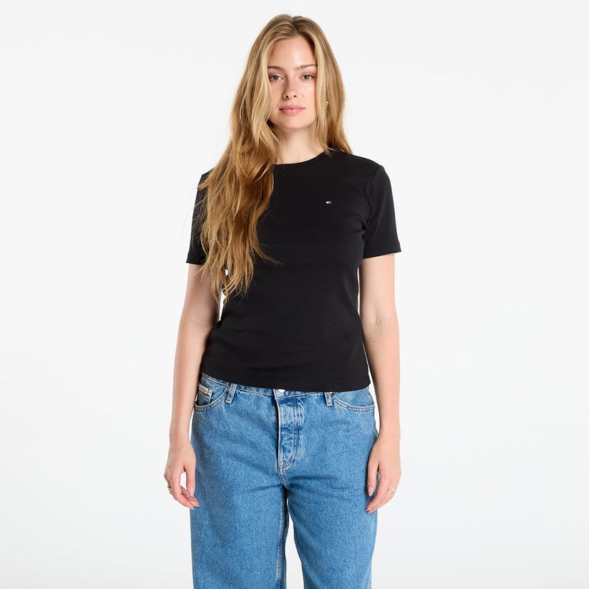 T-shirt Tommy Hilfiger Tommy Hilfiger Slim Cody Short Sleeve T-Shirt Svart | WW0WW40587 BDS