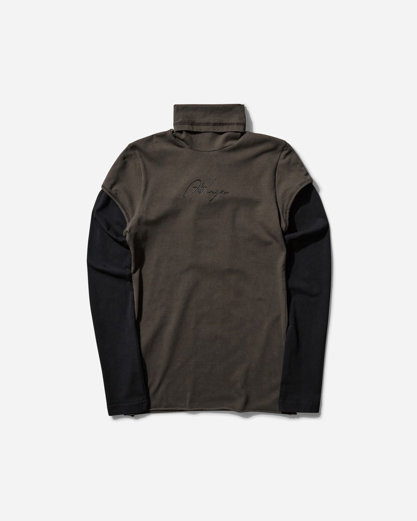 T-shirt Ottolinger Layered Logo Longsleeve T-Shirt Svart | 1150301521 BRW