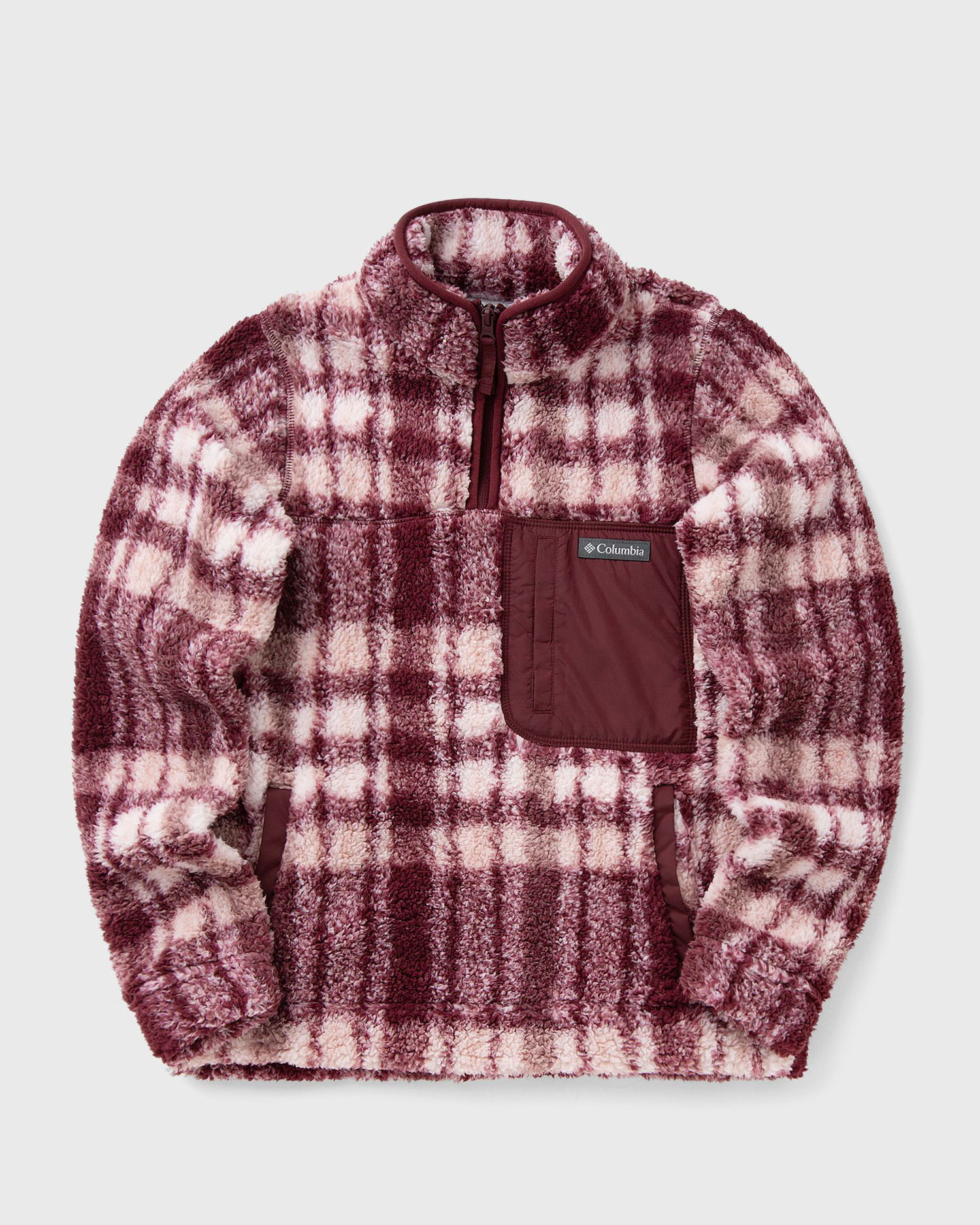 Sweater Columbia Women's Plaid Print Sherpa Fleece Pullover Bourgogne | 2085734624, 0