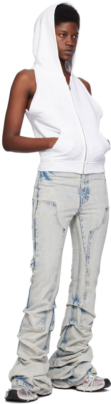 Jeans We11done We11done Wrinkled Denim Jeans Blå | WD-DP0-24-338-W-IC, 3