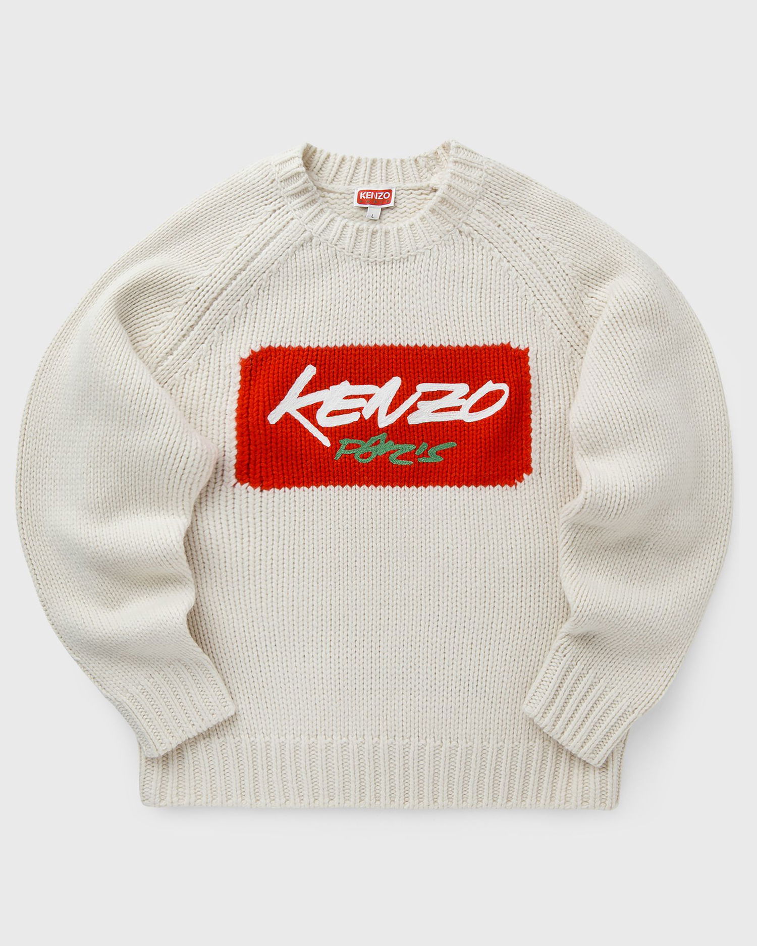 Sweater KENZO Futura Knitted Crew Neck Sweater with Embroidered Logo Beige | FF65PU7573CT.02, 0