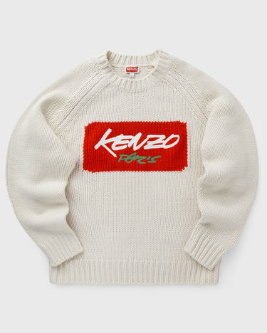 Sweater KENZO Futura Knitted Crew Neck Sweater with Embroidered Logo Beige | FF65PU7573CT.02, 0