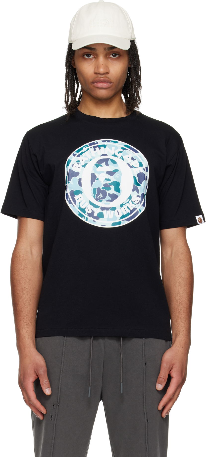 T-shirt BAPE A Bathing Ape ABC Camo Busy Works Graphic Tee Svart | 001TEL301006M