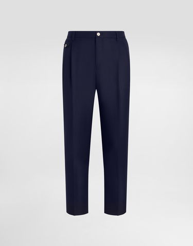 Byxor Dolce & Gabbana Dolce & Gabbana Wool Dress Pants With Double Darts Mörkblå | GV4EETFM2GUB0665, 0