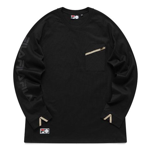 T-shirt FILA Fila Logo Print Sport Loose Fit Long Sleeve T-Shirt Svart | T11U116201F-BK