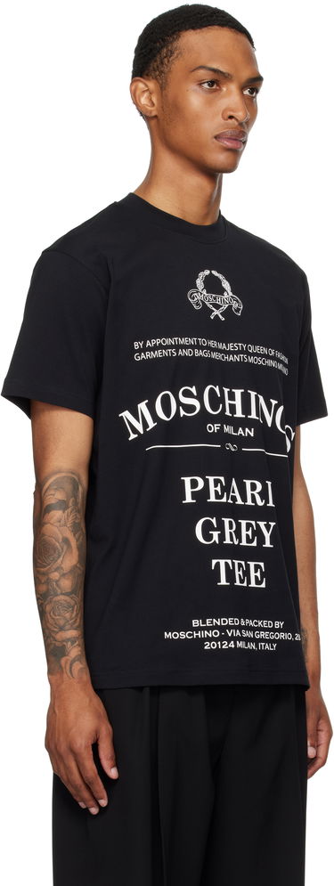 T-shirt Moschino Printed Organic Cotton T-Shirt Svart | 252ZZ070852411555, 1