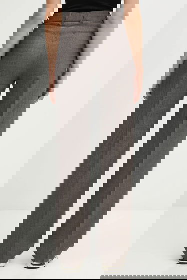 Byxor Maison Margiela Wool Pleated High Waist Wide-Leg Trousers Brun | S62KB0247.M35636.001F, 2