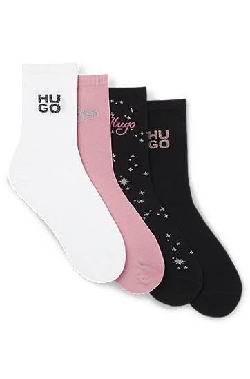Strumpor BOSS Gift-boxed four-pack of patterned regular-length socks Flerfärgad | 50546396, 0