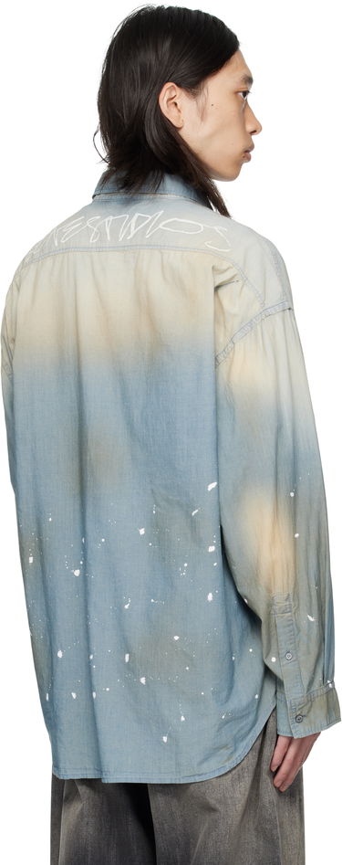 Skjorta Acne Studios Acne Studios Paint Splatter Button-Up Shirt Blå | BB0633-, 2