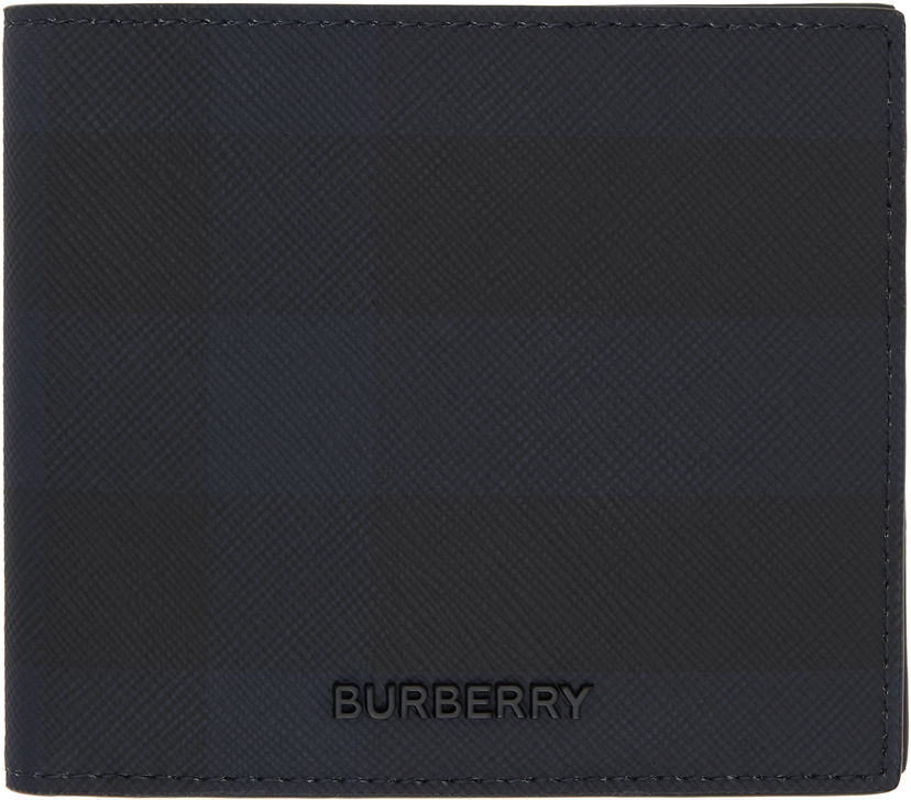 Plånbok Burberry Check Bifold Leather Wallet Svart | 8073280