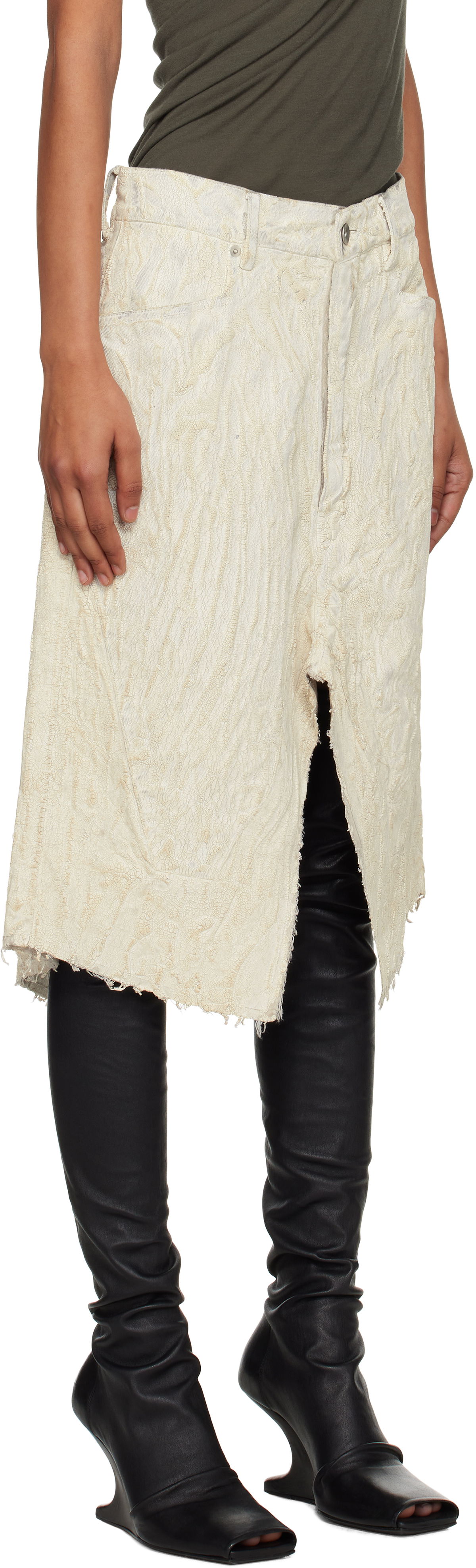 Kjol Rick Owens Rick Owens Concordians Midi Skirt Vit | RP02E4377 MMC, 1