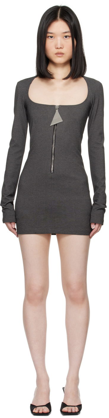 Klä The Attico Attico Half-Zip Mini Dress Grå | 247WCA312 RY02, 0