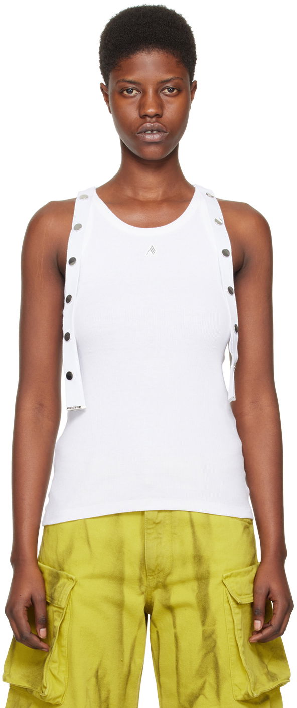 Linne The Attico Attico Studded Tank Top Vit | 241WCT229 J038