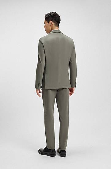 Jacka BOSS Dressletic slim-fit performance-stretch jersey blazer with notch lapels and two-button closure Grå | 50546071, 1