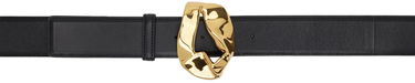 Bälten Bottega Veneta Bottega Veneta Abstract Buckle Leather Belt Svart | 776343 VCP31, 0