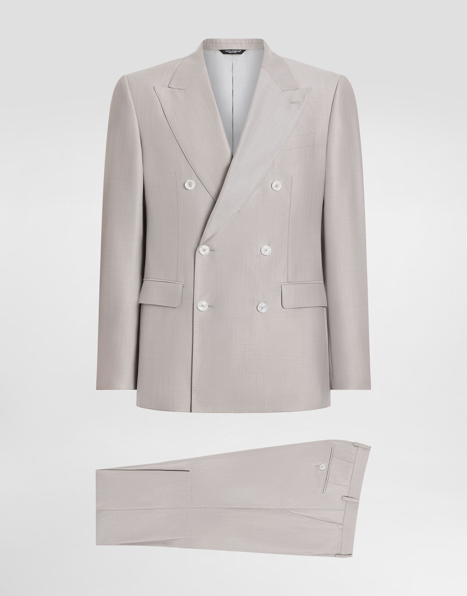 Träningsoverall Dolce & Gabbana Dolce & Gabbana Deconstructed Double-breasted Wool And Silk Suit Grå | GK021TFU3H1F0372, 0