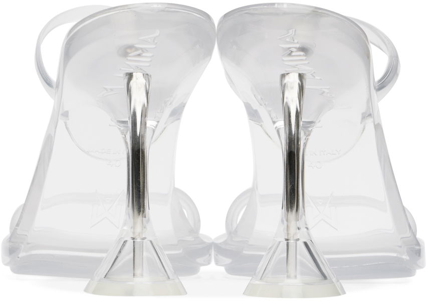 Skovård Amina Muaddi Amina Muaddi Brito Transparent Heeled Slingback Sandals Vit | 11S333532BRI, 1