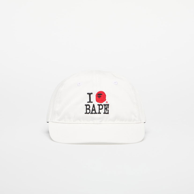 Keps BAPE A BATHING APE Logo Cotton Twill Cap Vit | 001CPL301314MWHT