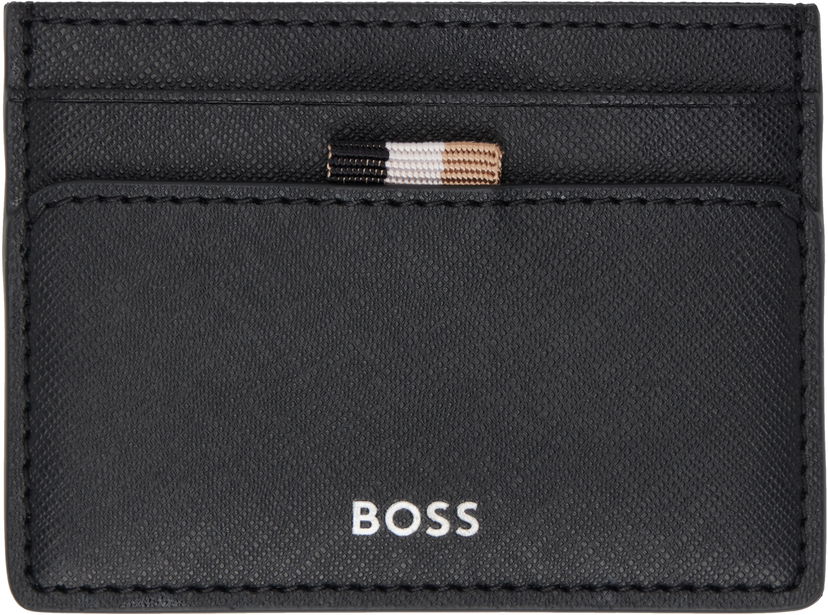 Plånbok BOSS Leather Card Holder Svart | 50536751