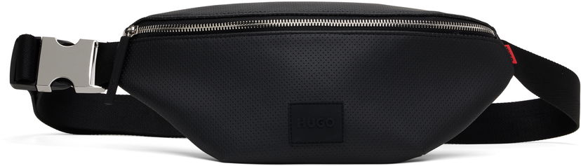 Midjeväska BOSS HUGO Perforated Faux Leather Belt Bag Svart | 50541917