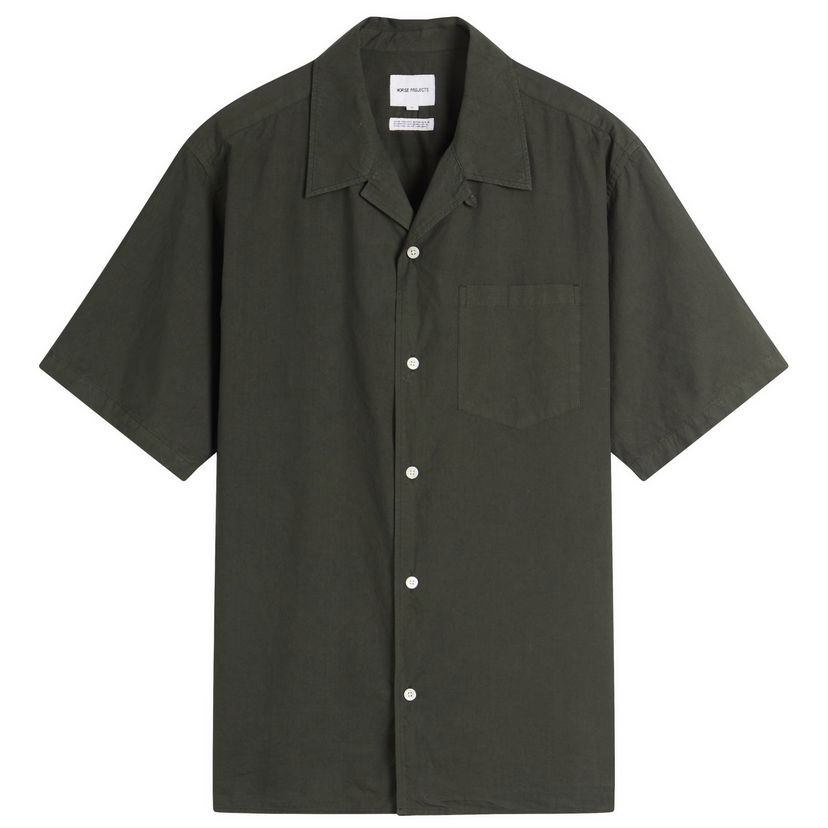 Skjorta NORSE PROJECTS Carsten Cotton Tencel Shirt, Size Large Grön | N40-0579-8131