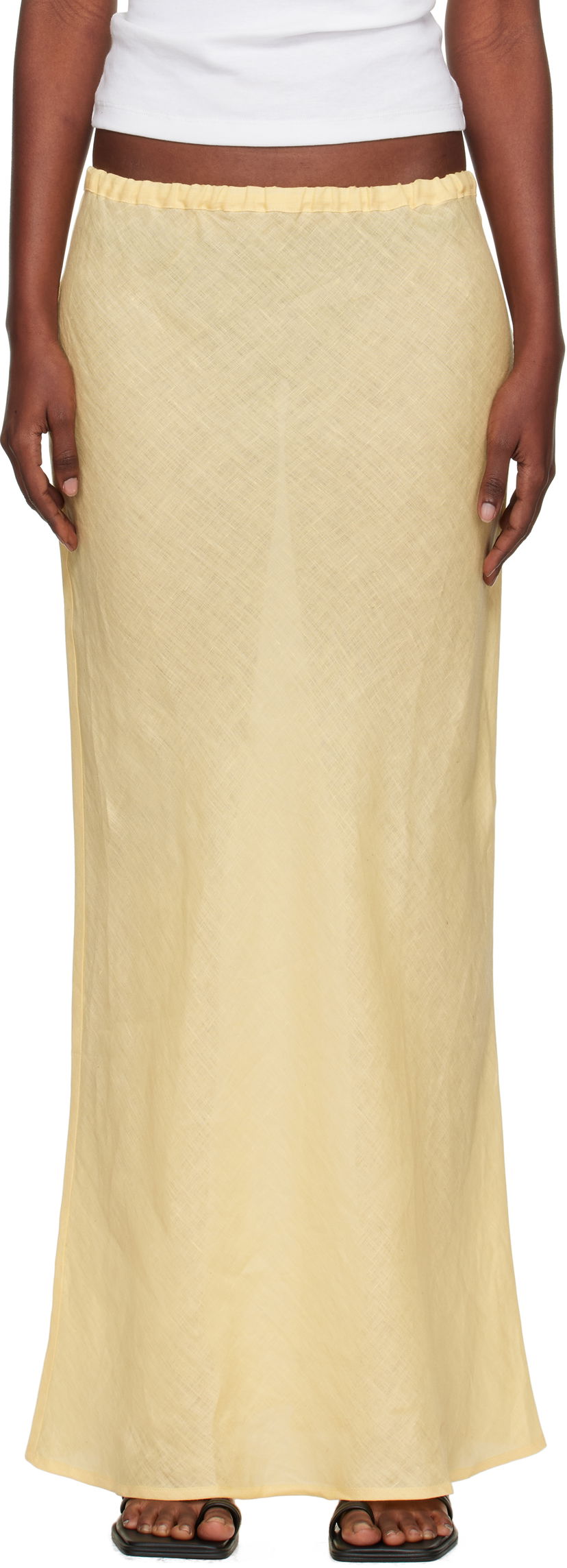 Kjol Baserange Baserange Dydine Maxi Skirt Gul | SSDY-FL-AU25